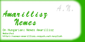 amarillisz nemes business card